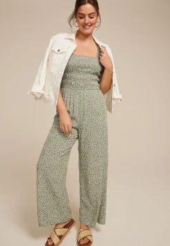 Maurices Wedding Guest & Cocktail Dresses-Floral Smocked Jumpsuit