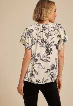 Maurices Shirts & Blouses-Floral Tiered Short Sleeve Blouse