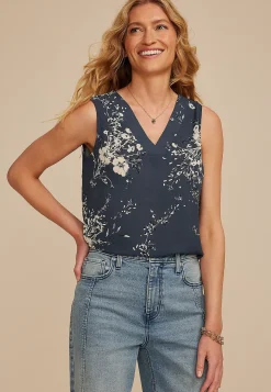 Maurices Tanks & Camis-Floral V Neck Tank Top