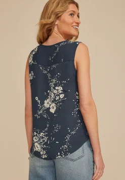 Maurices Tanks & Camis-Floral V Neck Tank Top