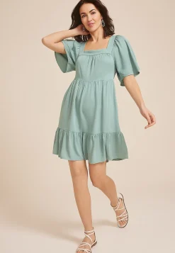 Maurices Wedding Guest & Cocktail Dresses-Flutter Sleeve Babydoll Dress