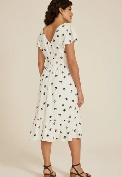 Maurices Wedding Guest & Cocktail Dresses|Work Dresses-Flutter Sleeve V Neck Midi Dress