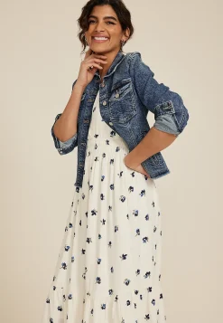 Maurices Wedding Guest & Cocktail Dresses|Work Dresses-Flutter Sleeve V Neck Midi Dress