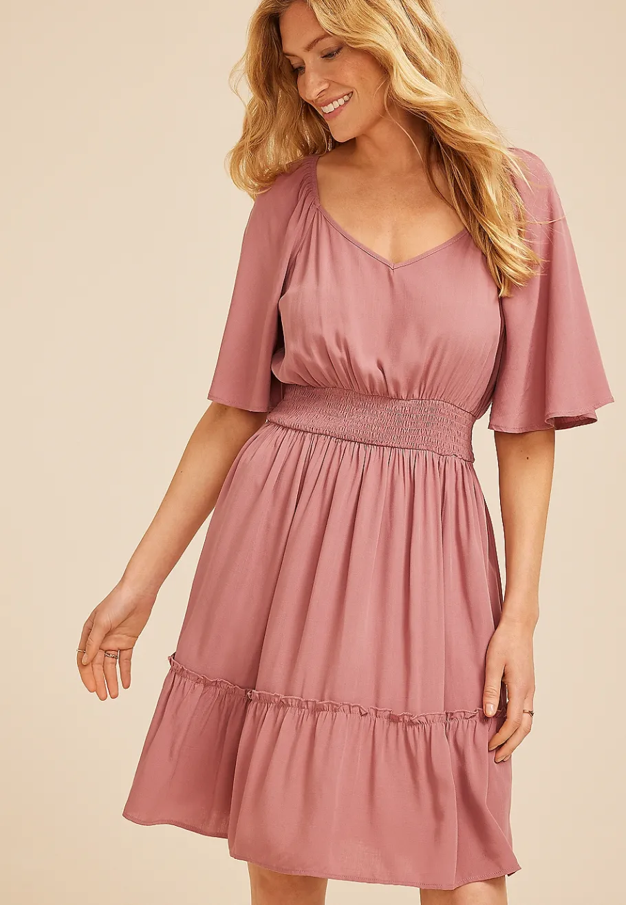 Maurices Work Dresses-Flutter Textured Skater Dress