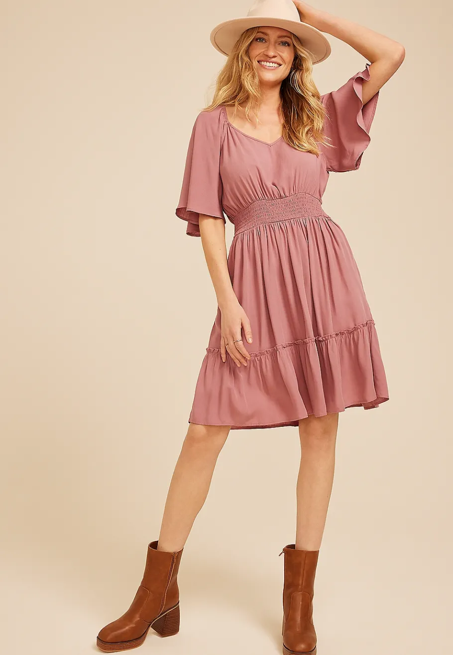 Maurices Work Dresses-Flutter Textured Skater Dress
