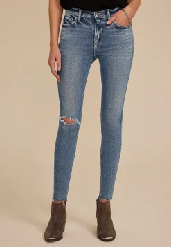Maurices Jeggings & Skinny Jeans|Jeggings & Skinny Jeans-Flying Monkey™ Mid Rise Open Ripped Skinny Ankle Jean