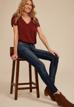 Maurices Jeggings & Skinny Jeans|Jeggings & Skinny Jeans-Flying Monkey™ Mid Rise Ripped Hem Skinny Jean