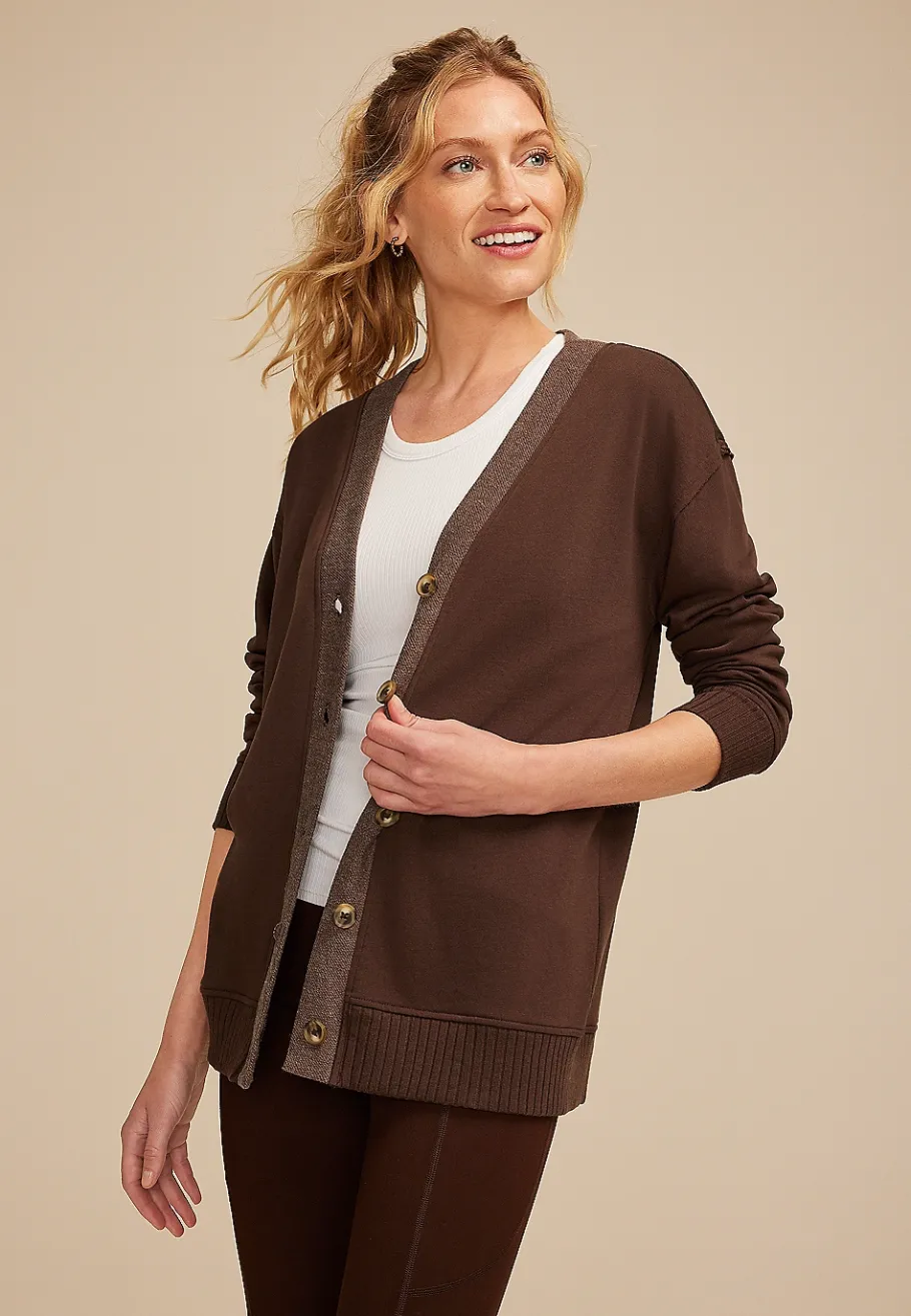 Maurices Sweaters Cardigans & Kimonos-French Terry Button Front Cardigan