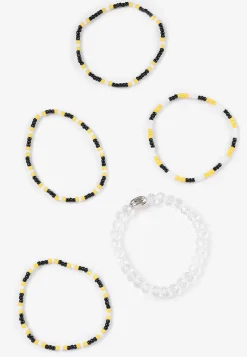 Maurices Bracelets & Anklets-Game Day Black And Yellow Stretch Bracelet Set