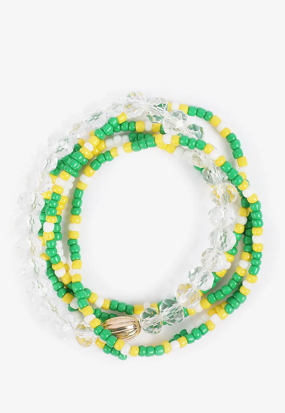 Maurices Bracelets & Anklets-Game Day Green And Yellow Stretch Bracelet Set