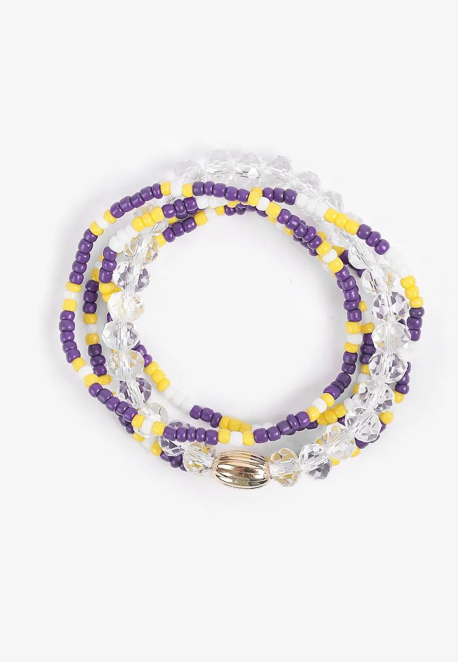 Maurices Bracelets & Anklets-Game Day Purple And Yellow Stretch Bracelet Set