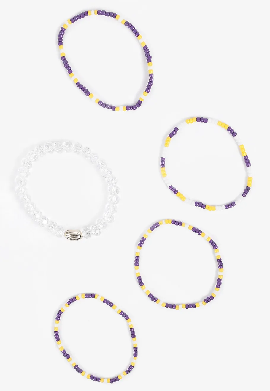 Maurices Bracelets & Anklets-Game Day Purple And Yellow Stretch Bracelet Set
