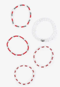 Maurices Bracelets & Anklets-Game Day Red And White Stretch Bracelet Set