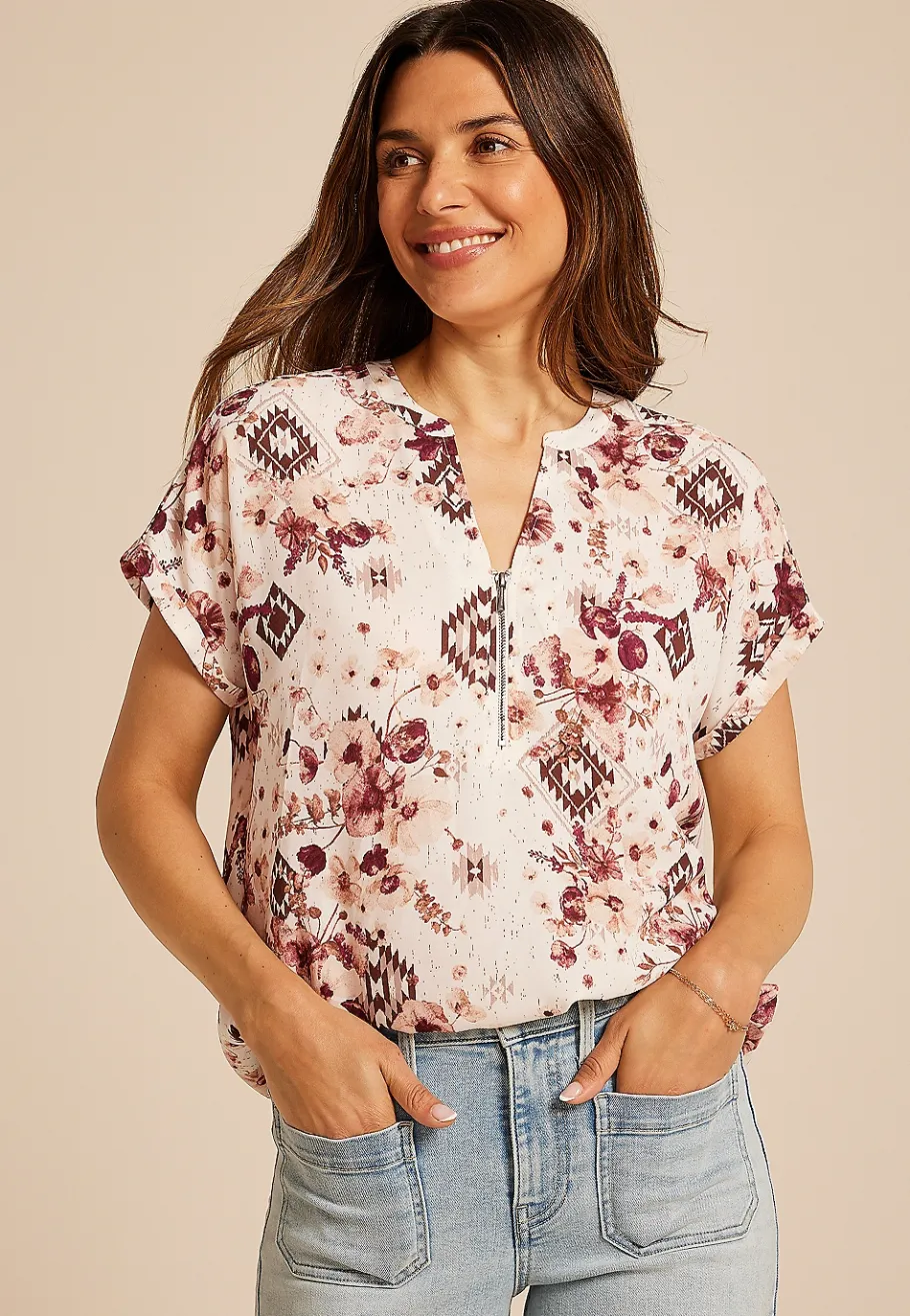 Maurices Shirts & Blouses-Geneva Short Sleeve Blouse