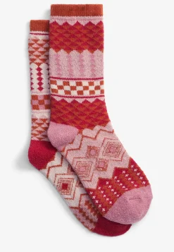 Maurices Socks & Tights-Geo Fair Isle Mismatched Crew Sock