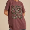 Maurices Tees|Graphics-Go Sports Leopard Print Oversized Fit Graphic Tee