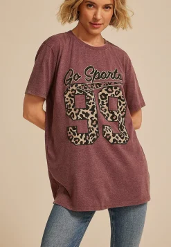 Maurices Tees|Graphics-Go Sports Leopard Print Oversized Fit Graphic Tee