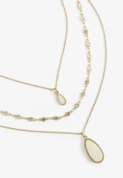 Maurices Necklaces|Matching Sets-And Cream Oval Stone Pendant Layered Necklace