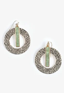 Maurices Earrings|Matching Sets-And Green Stone Bar Drop Earring