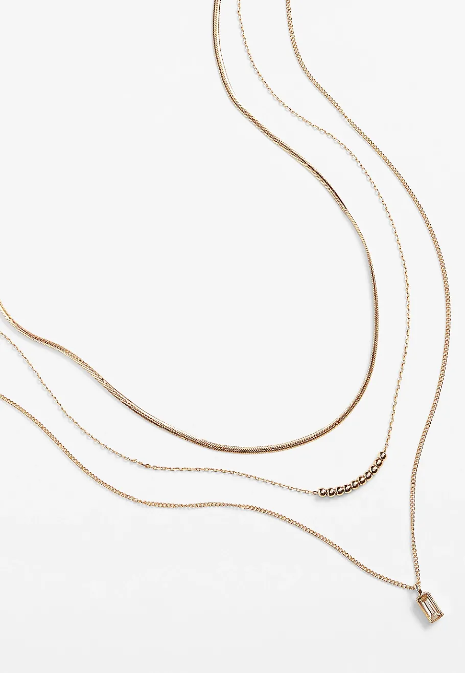 Maurices Necklaces-Crystal Pendant Multi Layered Necklace