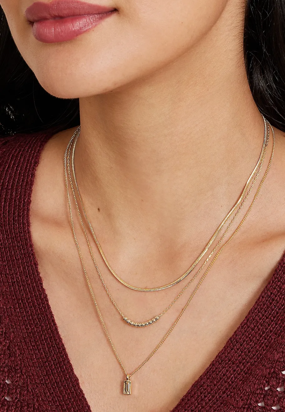 Maurices Necklaces-Crystal Pendant Multi Layered Necklace