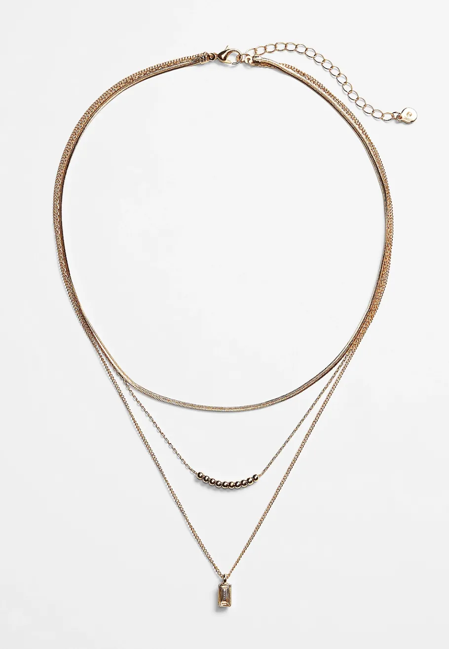 Maurices Necklaces-Crystal Pendant Multi Layered Necklace