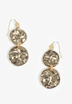 Maurices Earrings|Matching Sets-Hammered Double Disc Drop Earrings