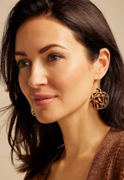 Maurices Earrings|Matching Sets-Metal Overlay Pumpkin Drop Earrings