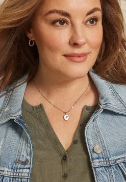 Maurices Necklaces-Gold Oval Initial endant Necklace