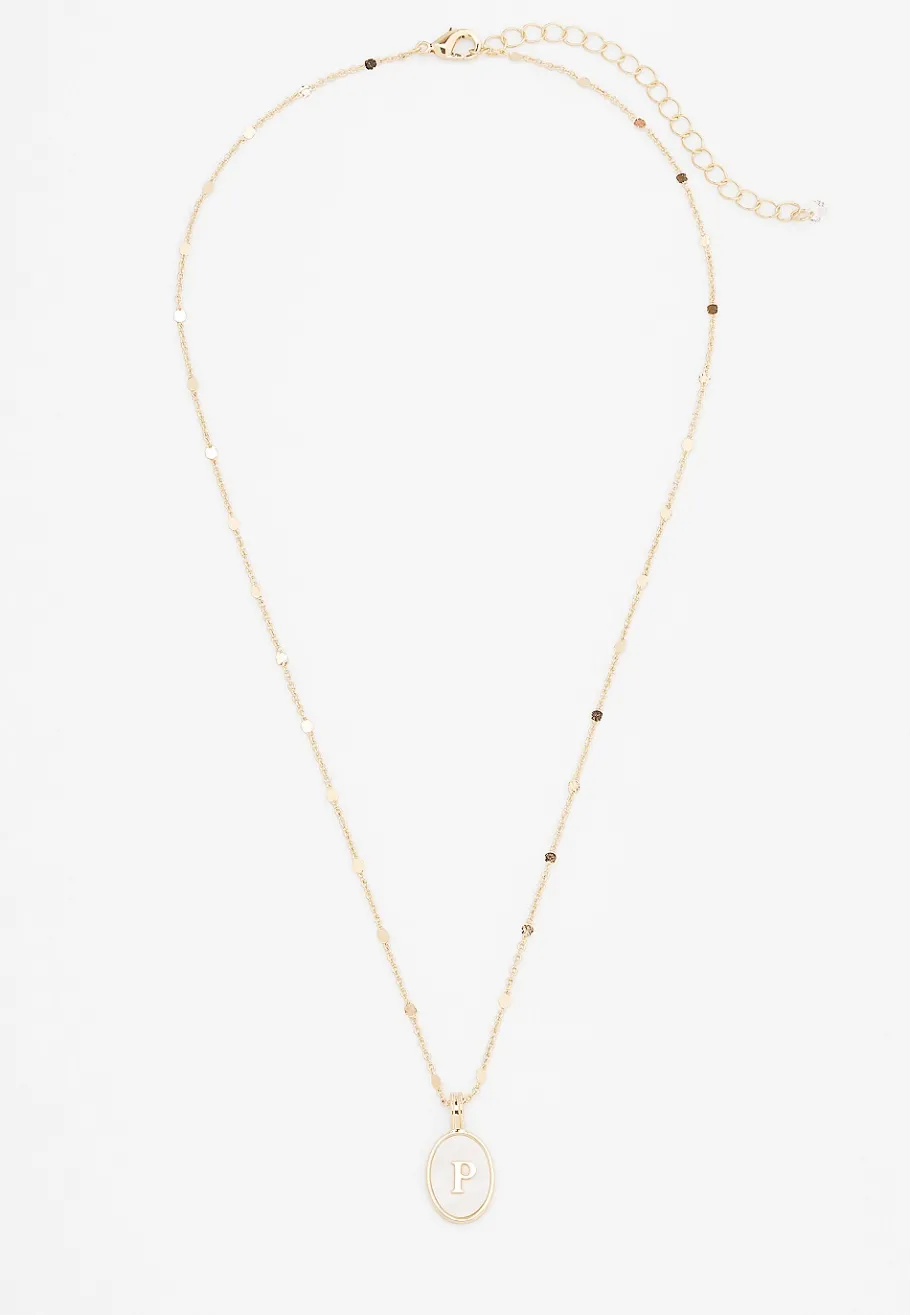 Maurices Necklaces-Gold Oval Initial endant Necklace