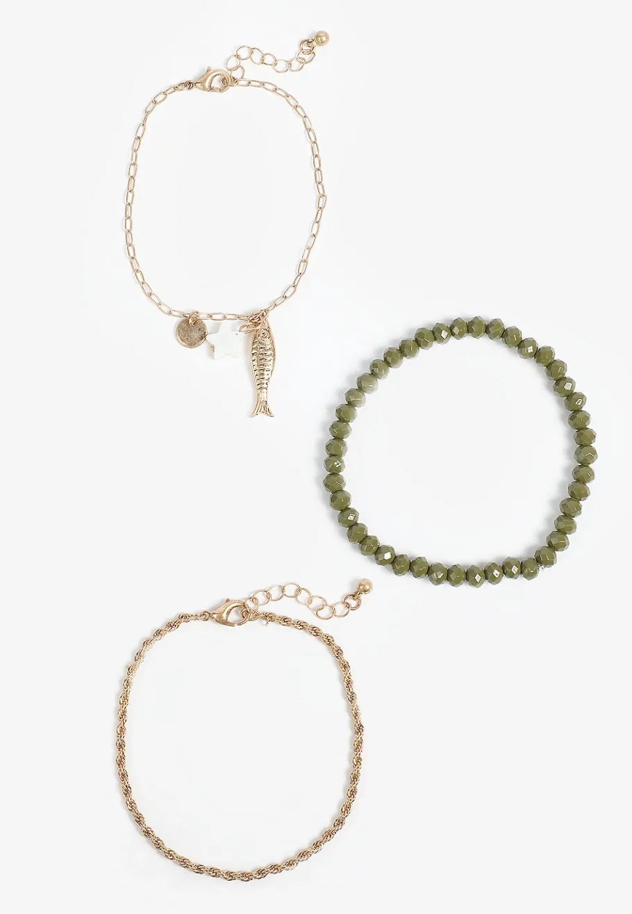 Maurices Bracelets & Anklets|Matching Sets-Gone Fishing Charm 3 Pack Bracelet Set