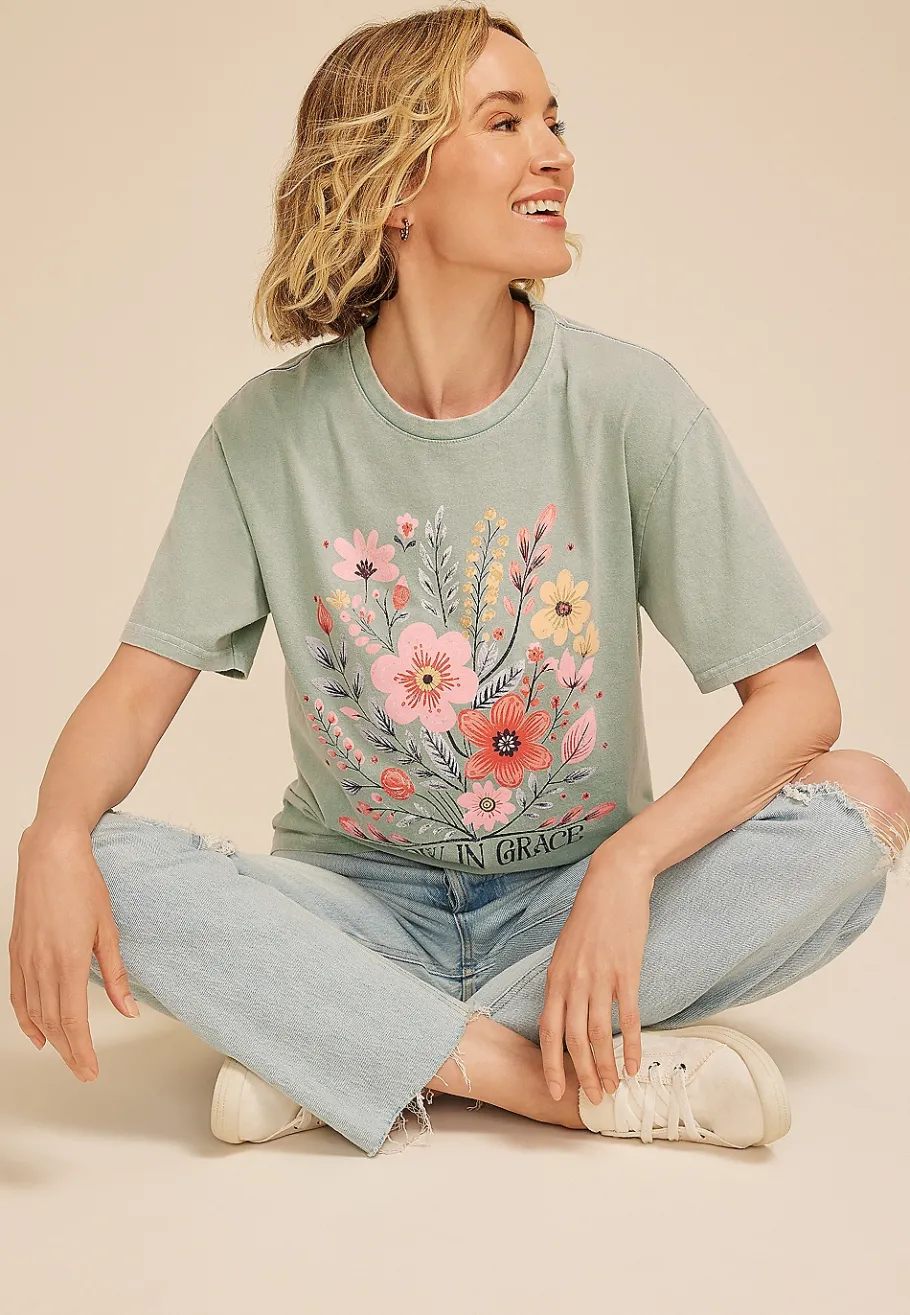 Maurices Tees|Graphics-Grow In Grace Relaxed Fit Graphic Tee