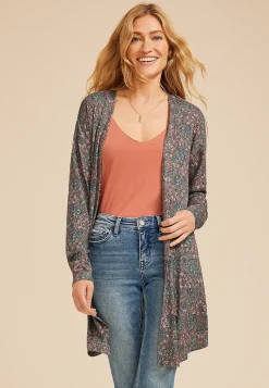 Maurices Sweaters Cardigans & Kimonos-Hacci Printed Cardigan