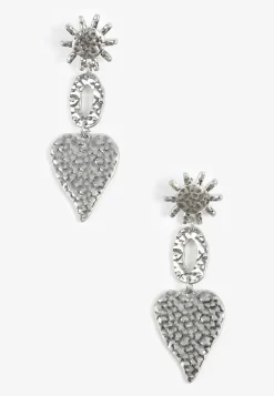 Maurices Earrings|Matching Sets-Hammered Heart Sun Earrings