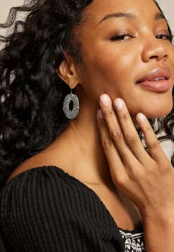 Maurices Earrings|Matching Sets-Hammered Oval Studded Earrings