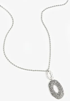 Maurices Necklaces|Matching Sets-Hammered Studded Oval Pendant Necklace