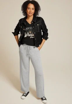 Maurices Joggers & Sweatpants-Heathered Scuba Knit Wide Leg Sweatpants