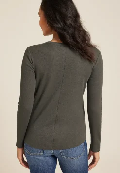 Maurices Tees-Henley Long Sleeve Tee