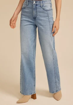 Maurices Flare & Wide Leg Jeans|Flare & Wide Leg Jeans-High Rise Side Seam Wide Leg Jean