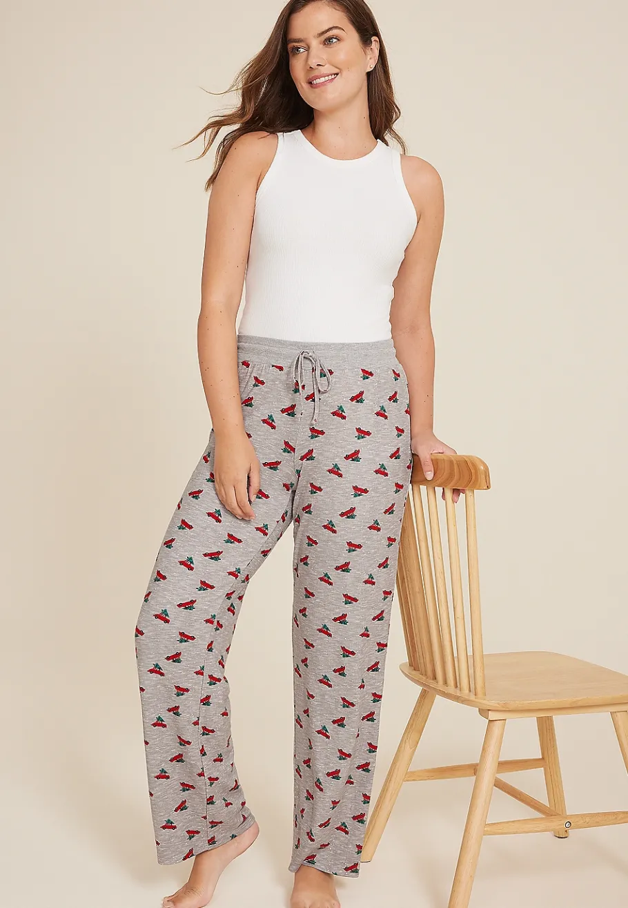 Maurices Pajamas|Pajamas-Holiday Red Car Hacci Wide Leg Pajama Pants