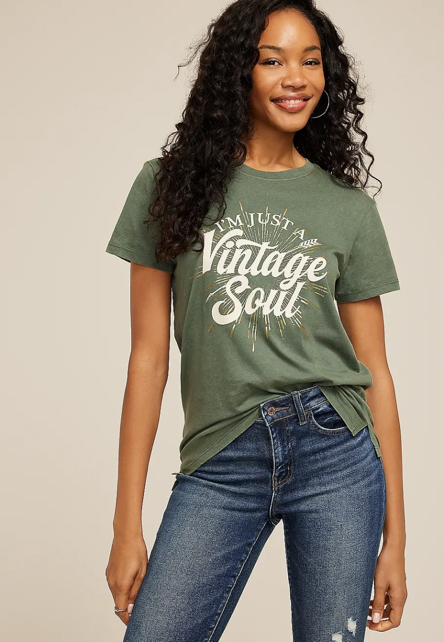 Maurices Tees|Graphics-I Am Just A Vintage Soul Relaxed Fit Graphic Tee