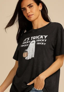 Maurices Tees|Graphics-Its Tricky Halloween Ghost Oversized Fit Graphic Tee