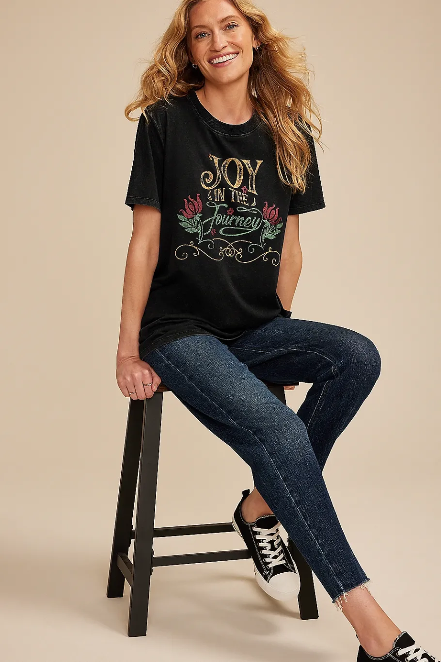 Maurices Tees|Graphics-Joy In The Journey Oversized Fit Graphic Tee