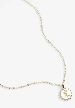 Maurices Necklaces-14k Plated Floral Engraved Pendant Necklace