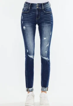 Maurices Jeggings & Skinny Jeans|Curvy Fit-KanCan™ Curvy Mid Rise Ripped Cuffed Hem Skinny Jean