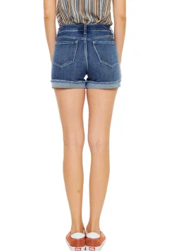 Maurices Shorts|Jean Shorts-KanCan™ Dark Mid Rise Cuffed Frayed Hem 3.5in Short