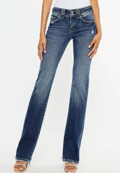 Maurices Bootcut Jeans|Bootcut Jeans-KanCan™ Mid Rise Double Button Frayed Hem Bootcut Jean