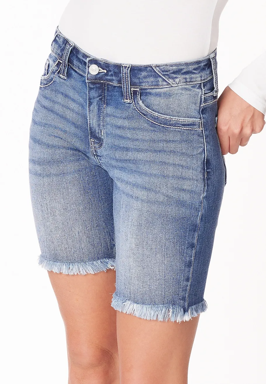 Maurices Shorts|Jean Shorts-KanCan™ Mid Rise Fray Hem 8in Bermuda Short