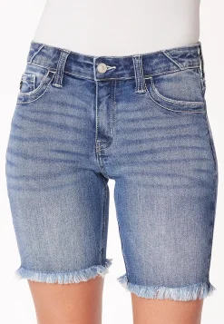 Maurices Shorts|Jean Shorts-KanCan™ Mid Rise Fray Hem 8in Bermuda Short