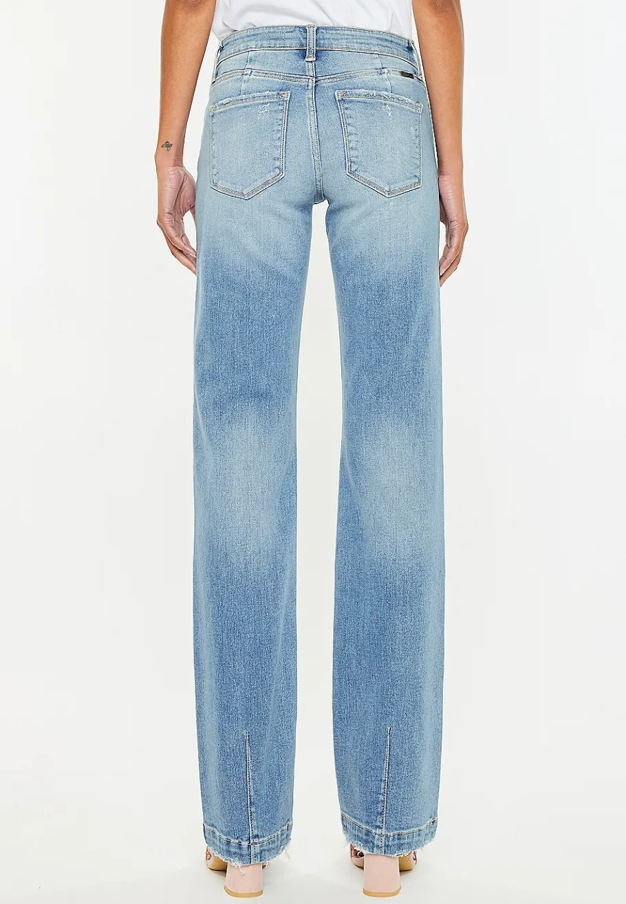 Maurices Straight Jeans|Straight Jeans-KanCan™ Mid Rise Fray Hem Straight Jean